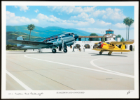 Carl E. Recknagel Signed Stan Stokes "Staggerwing And Gooney Bird" Lithograph Inscribed "UAL Captain" (AIV) at PristineAuction.com