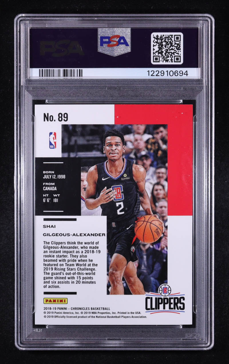 Shai Gilgeous-Alexander 2018-19 Panini Chronicles Pink #89 RC (PSA 9) at PristineAuction.com Shai Gilgeous-Alexander 2018-19 Panini Chronicles Pink #89 RC (PSA 9) at PristineAuction.com