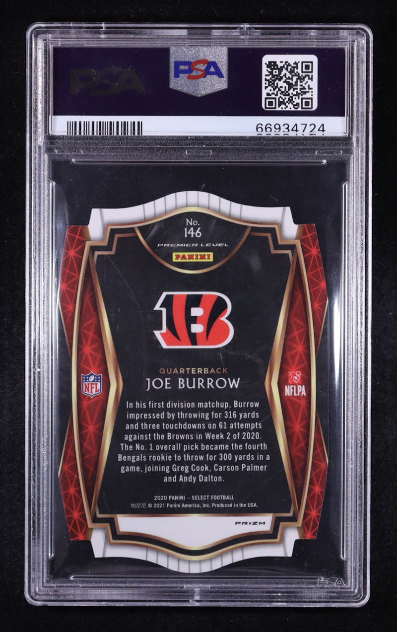 Joe Burrow 2020 Select Prizm Blue Die Cut #146 RC (PSA 9) at PristineAuction.com Joe Burrow 2020 Select Prizm Blue Die Cut #146 RC (PSA 9) at PristineAuction.com