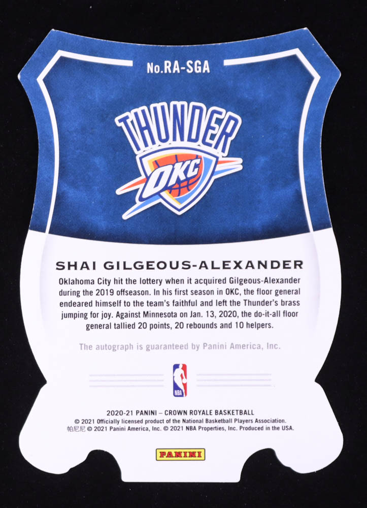 Shai Gilgeous-Alexander 2020-21 Crown Royale Regal Achievements Signatures #10 #26/49 at PristineAuction.com Shai Gilgeous-Alexander 2020-21 Crown Royale Regal Achievements Signatures #10 #26/49 at PristineAuction.com