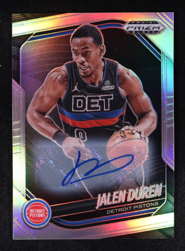 Jalen Duren 2024-25 Panini Prizm Black Autographs Prizms Silver #190 at PristineAuction.com Jalen Duren 2024-25 Panini Prizm Black Autographs Prizms Silver #190 at PristineAuction.com