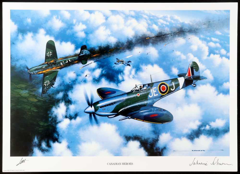Johnnie Johnson Signed Stan Stokes "Canadian Heroes" Lithograph (AIV) at PristineAuction.com Johnnie Johnson Signed Stan Stokes "Canadian Heroes" Lithograph (AIV) at PristineAuction.com