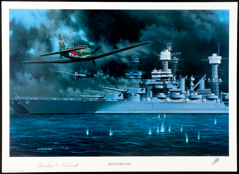Stanley Kalina Signed Stan Stokes "Battleship Row" Lithograph (AIV) at PristineAuction.com Stanley Kalina Signed Stan Stokes "Battleship Row" Lithograph (AIV) at PristineAuction.com