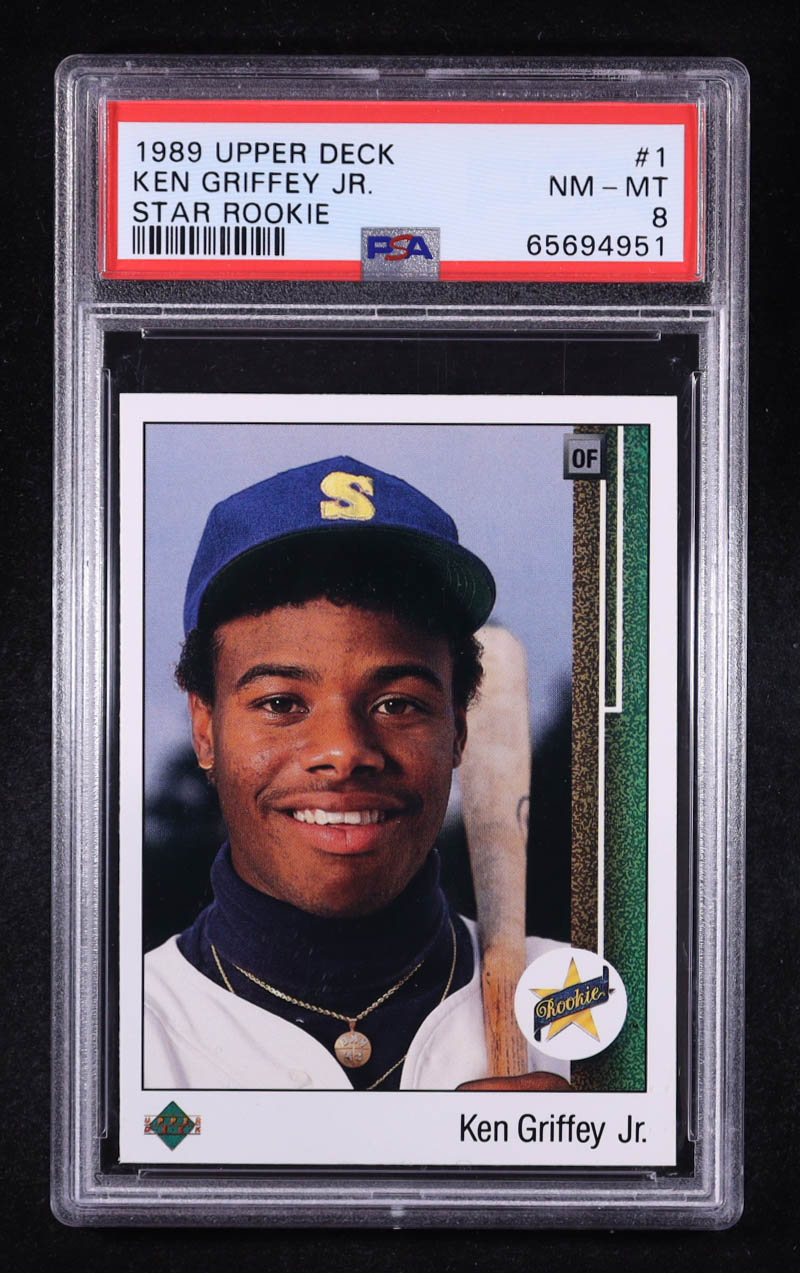 Ken Griffey Jr. 1989 Upper Deck #1 RC (PSA 8) at PristineAuction.com Ken Griffey Jr. 1989 Upper Deck #1 RC (PSA 8) at PristineAuction.com