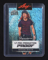 Shaun White Leaf Metal Signature Series Shimmer Blue Pre Production Proof #1/1 at PristineAuction.com