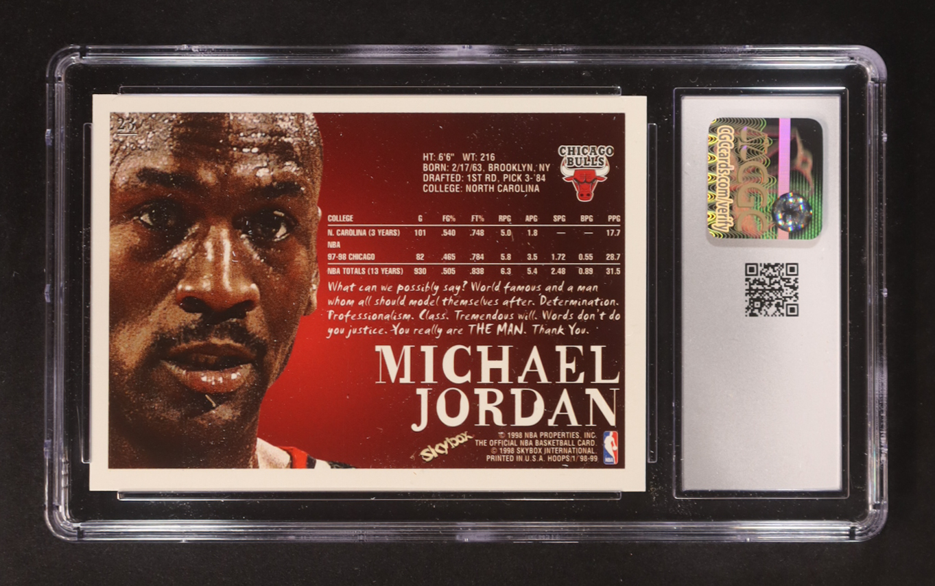 Michael Jordan 1998-99 Hoops #23 (CGC 9) at PristineAuction.com Michael Jordan 1998-99 Hoops #23 (CGC 9) at PristineAuction.com
