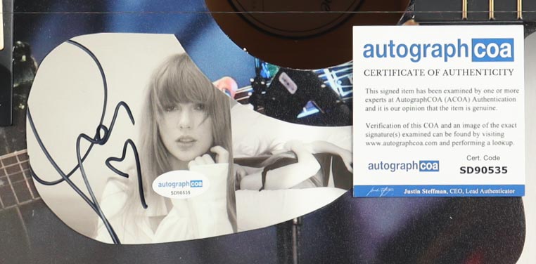 Taylor Swift Guitar with Signed Custom Insert Pickguard (ACOA) at PristineAuction.com Taylor Swift Guitar with Signed Custom Insert Pickguard (ACOA) at PristineAuction.com
