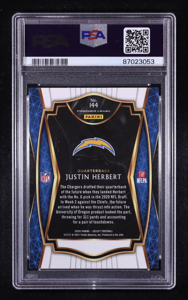 Justin Herbert 2020 Select #144 RC (PSA 10) at PristineAuction.com Justin Herbert 2020 Select #144 RC (PSA 10) at PristineAuction.com