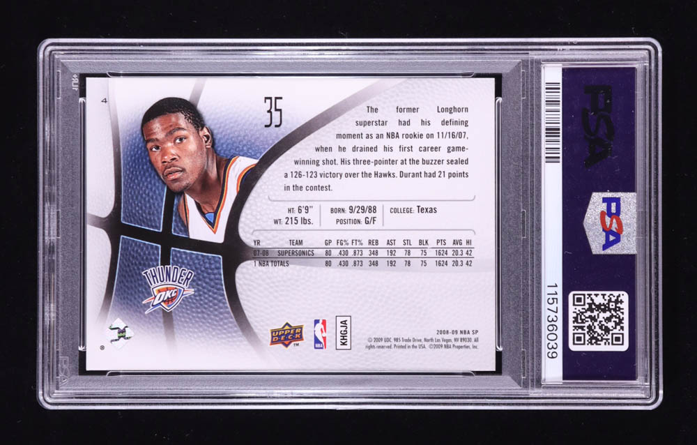 Kevin Durant 2008-09 SP Authentic Retail #4 (PSA 10) at PristineAuction.com Kevin Durant 2008-09 SP Authentic Retail #4 (PSA 10) at PristineAuction.com