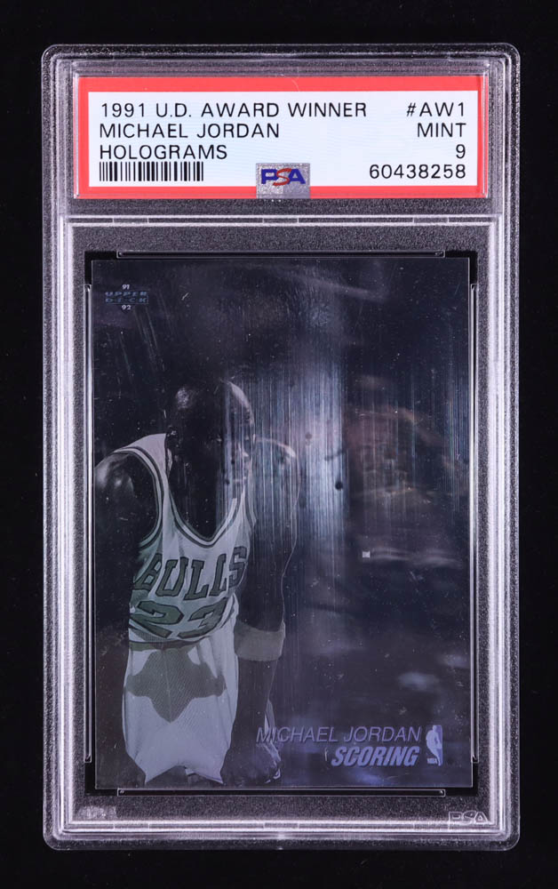 Michael Jordan 1991-92 Upper Deck Award Winner Holograms #AW1 Scoring Leader (PSA 9) at PristineAuction.com Michael Jordan 1991-92 Upper Deck Award Winner Holograms #AW1 Scoring Leader (PSA 9) at PristineAuction.com