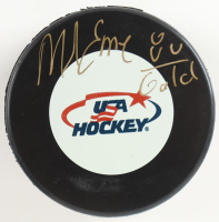 Mike Eruzione Signed Team USA Logo Hockey Puck Inscribed "80 Gold" (JSA) at PristineAuction.com