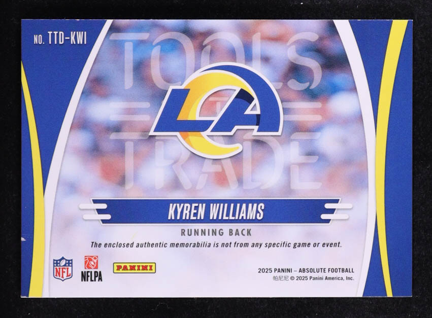 Kyren Williams 2025 Absolute Tools of the Trade Double #9 #68/249 at PristineAuction.com Kyren Williams 2025 Absolute Tools of the Trade Double #9 #68/249 at PristineAuction.com