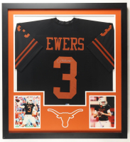 Quinn Ewers Signed Custom Framed Jersey Display with Photos (Beckett) at PristineAuction.com