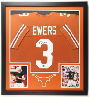 Quinn Ewers Signed Custom Framed Jersey Display with Photos (Beckett) at PristineAuction.com