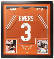Quinn Ewers Signed Custom Framed Jersey Display with Photos (Beckett) at PristineAuction.com