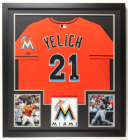 Christian Yelich Signed Custom Framed Jersey Display with Photos (MLB) at PristineAuction.com