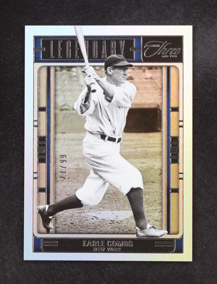 Earle Combs 2025 Panini Legendary Three And Two #L-ECS #21/99 at PristineAuction.com Earle Combs 2025 Panini Legendary Three And Two #L-ECS #21/99 at PristineAuction.com