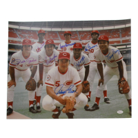 1976 Reds "Big Red Machine" 16x20 Photo Signed by (8) with Pete Rose, Johnny Bench, Tony Perez, Joe Morgan (JSA) at PristineAuction.com