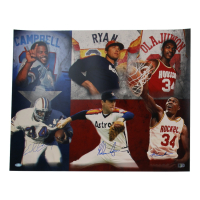Earl Campbell, Nolan Ryan & Hakeem Olajuwon Signed 16x20 Photo (AIV & Ryan) at PristineAuction.com