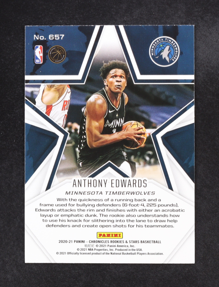 Anthony Edwards 2020-21 Panini Chronicles Rookies & Stars #657 RC at PristineAuction.com Anthony Edwards 2020-21 Panini Chronicles Rookies & Stars #657 RC at PristineAuction.com