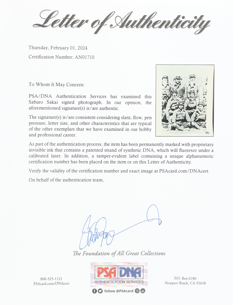 Saburo Sakai Signed 8x10 Photo (PSA) at PristineAuction.com Saburo Sakai Signed 8x10 Photo (PSA) at PristineAuction.com