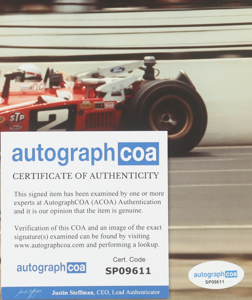 Mario Andretti Signed 8x10 Photo (ACOA) at PristineAuction.com Mario Andretti Signed 8x10 Photo (ACOA) at PristineAuction.com