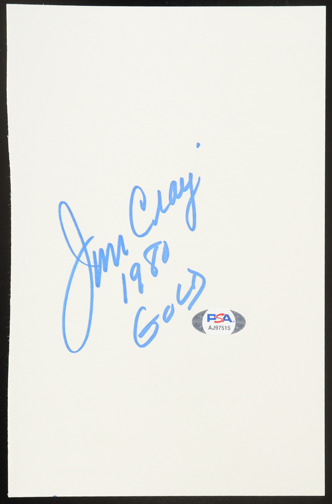 Jim Craig Signed Cut Inscribed "1980 Gold" (PSA) at PristineAuction.com Jim Craig Signed Cut Inscribed "1980 Gold" (PSA) at PristineAuction.com
