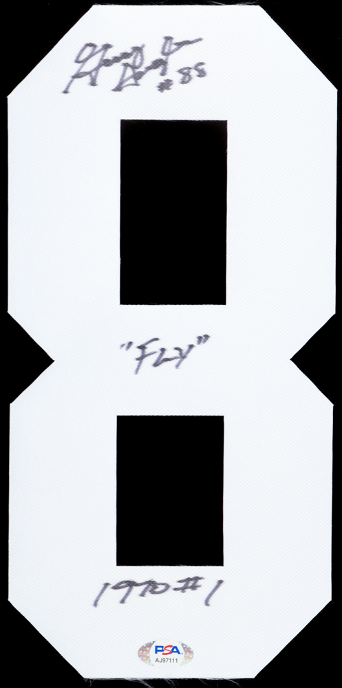 Guy Ingles Signed Jersey Number "8" Patch Inscribed "Fly" & "1970 #1" (PSA) at PristineAuction.com Guy Ingles Signed Jersey Number "8" Patch Inscribed "Fly" & "1970 #1" (PSA) at PristineAuction.com