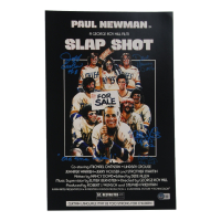 Allan Nicholls, Dave Hanson & Jeff Carlson Signed "Slap Shot" 11x17 Movie Poster Photo Inscribed "Old Time Hockey" (Beckett) at PristineAuction.com