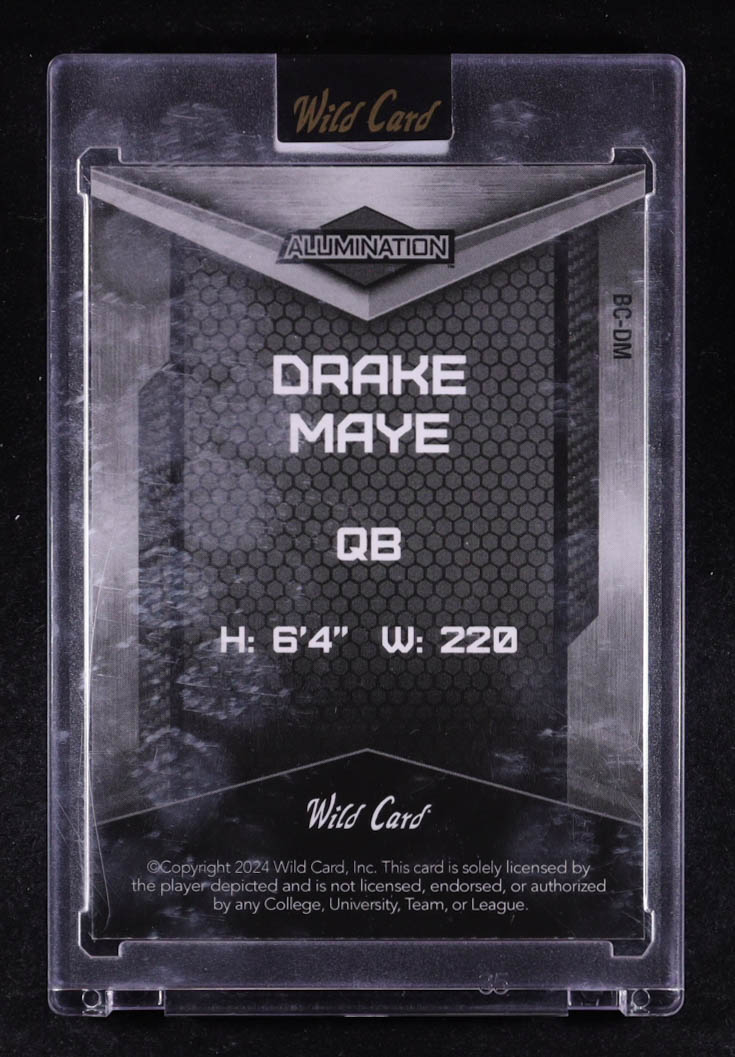 Drake Maye 2024 Wild Card Alumination Red Lava #BCDM #12/20 RC at PristineAuction.com Drake Maye 2024 Wild Card Alumination Red Lava #BCDM #12/20 RC at PristineAuction.com