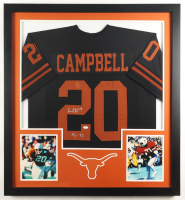 Earl Campbell Signed Custom Framed Jersey Display with Photos Inscribed "HT 77" (JSA) at PristineAuction.com