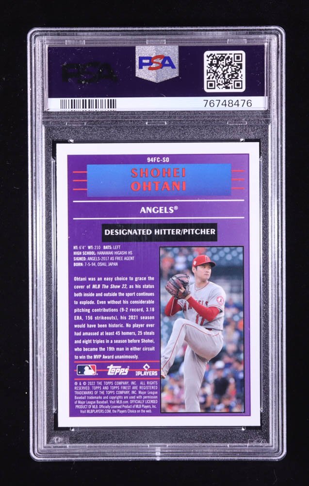 Shohei Ohtani 2022 Finest '94 Finest Cornerstones #94FCSO (PSA 10) at PristineAuction.com Shohei Ohtani 2022 Finest '94 Finest Cornerstones #94FCSO (PSA 10) at PristineAuction.com