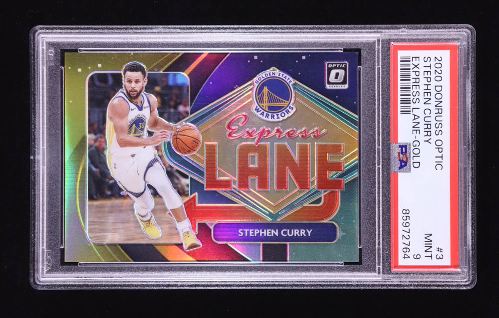 Stephen Curry 2020-21 Donruss Optic Express Lane Gold #3 #05/10 (PSA 9) at PristineAuction.com Stephen Curry 2020-21 Donruss Optic Express Lane Gold #3 #05/10 (PSA 9) at PristineAuction.com