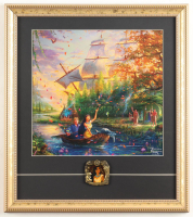 Thomas Kinkade "Pocahontas" Custom Framed Print Display with Glass Pocahontas Character Pin at PristineAuction.com