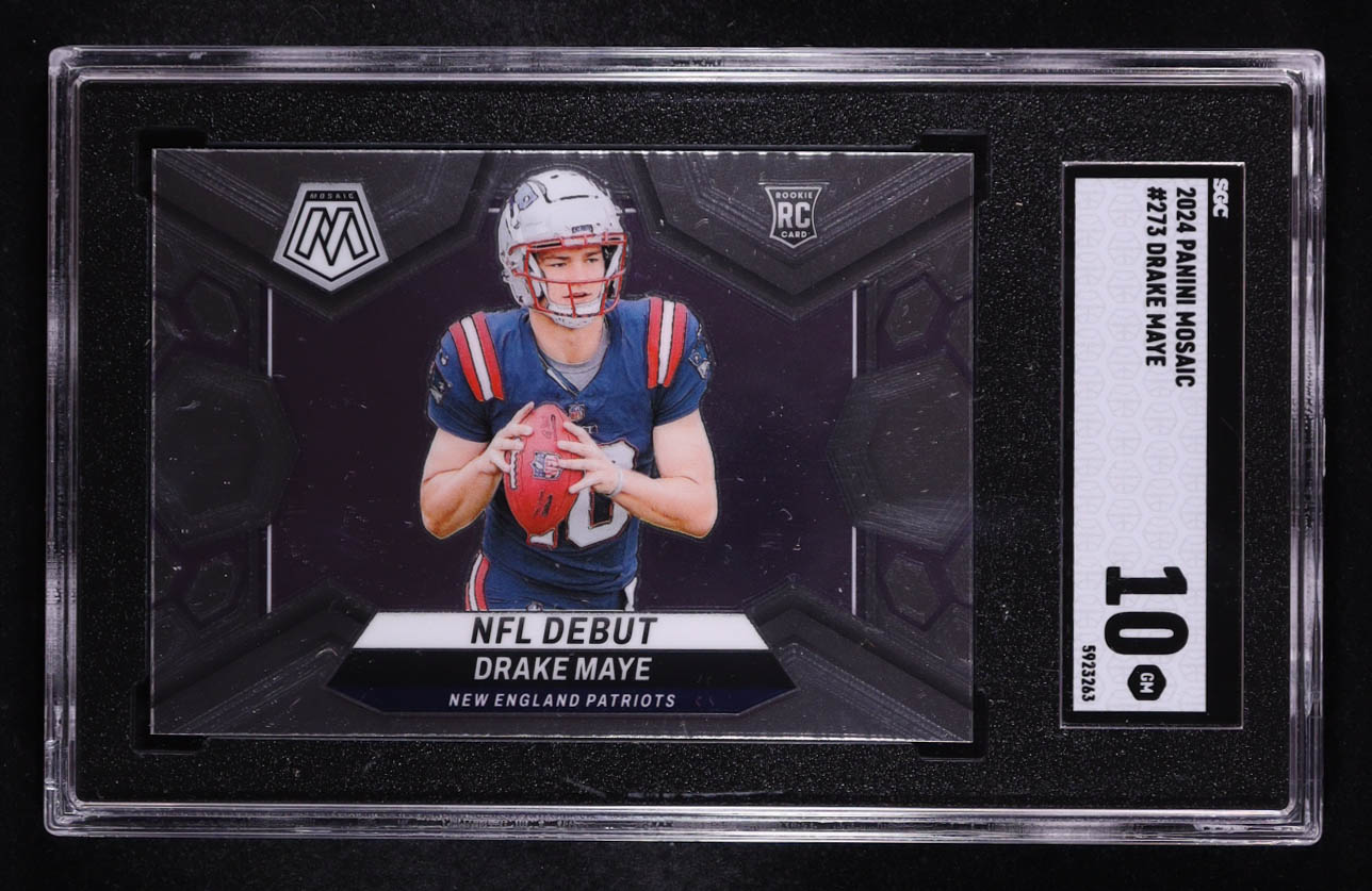 Drake Maye 2024 Panini Mosaic #273 RC (SGC 10) at PristineAuction.com Drake Maye 2024 Panini Mosaic #273 RC (SGC 10) at PristineAuction.com