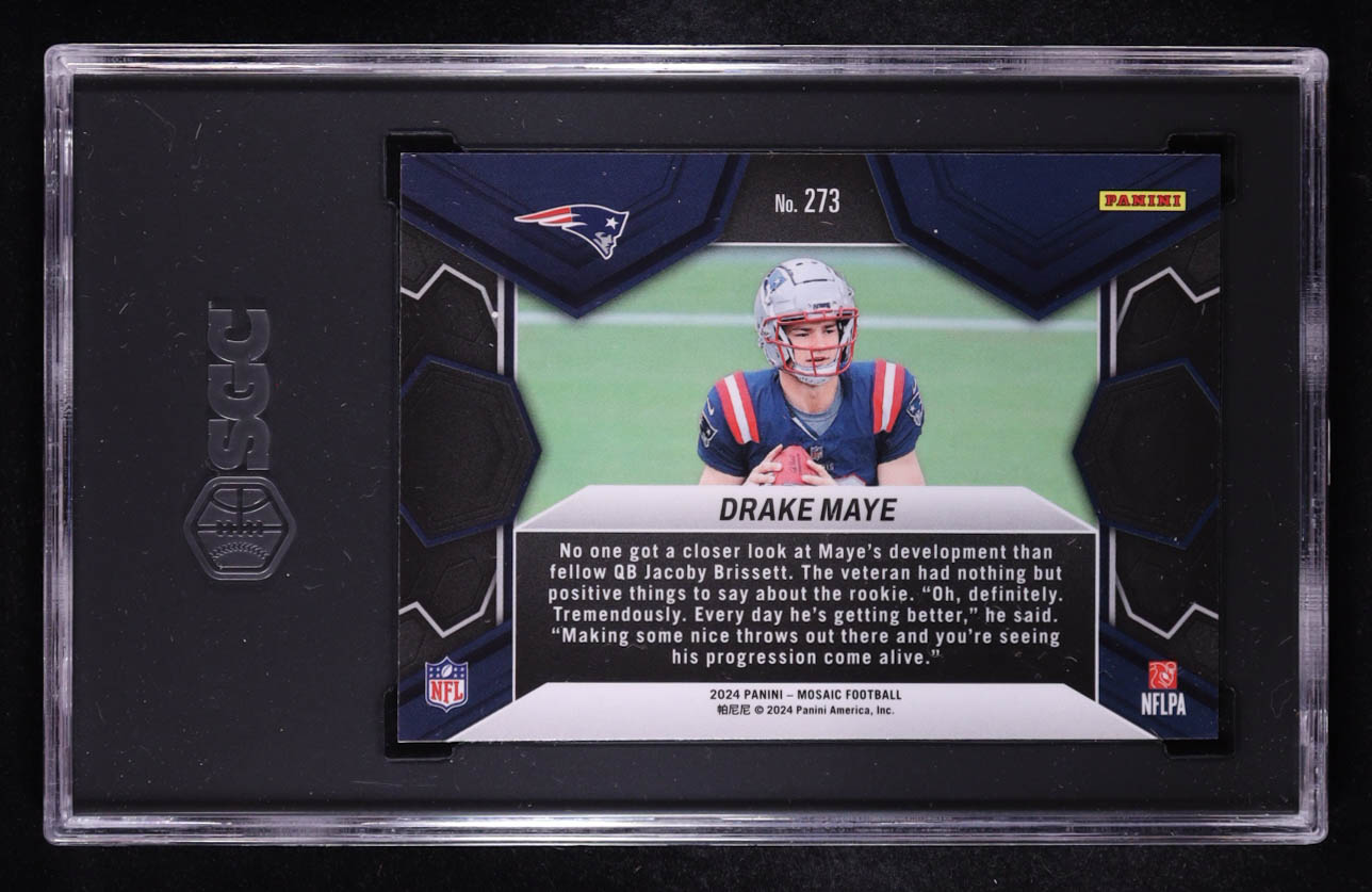Drake Maye 2024 Panini Mosaic #273 RC (SGC 10) at PristineAuction.com Drake Maye 2024 Panini Mosaic #273 RC (SGC 10) at PristineAuction.com