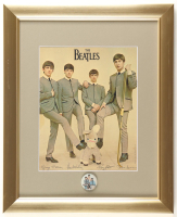 "The Beatles" Custom Framed Print Display with Beatles 1964 Pin at PristineAuction.com