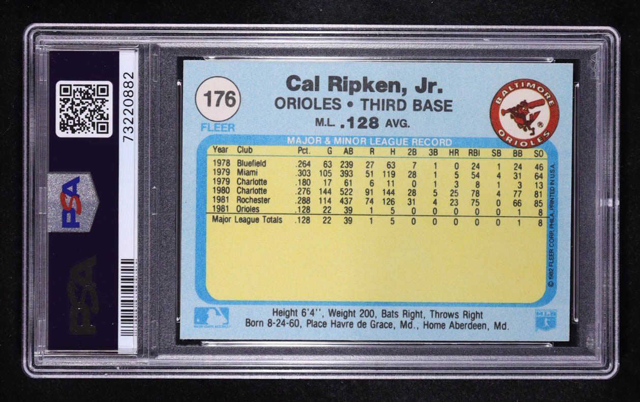 Cal Ripken Jr. 1982 Fleer #176 RC (PSA 8) at PristineAuction.com Cal Ripken Jr. 1982 Fleer #176 RC (PSA 8) at PristineAuction.com