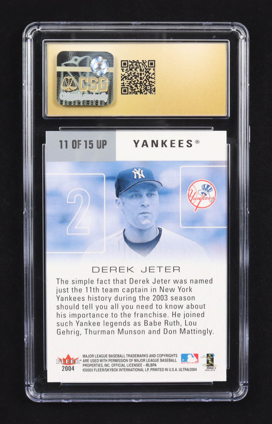 Derek Jeter 2004 Fleer Ultra Performers #11UP (CGC 10 | Black Pristine Label) at PristineAuction.com Derek Jeter 2004 Fleer Ultra Performers #11UP (CGC 10 | Black Pristine Label) at PristineAuction.com