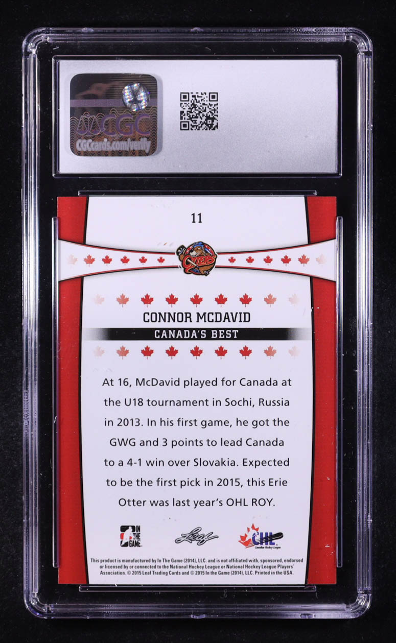 Connor McDavid 2014 ITG CHL Draft Canada's Best #11 RC (CGC 10) at PristineAuction.com Connor McDavid 2014 ITG CHL Draft Canada's Best #11 RC (CGC 10) at PristineAuction.com