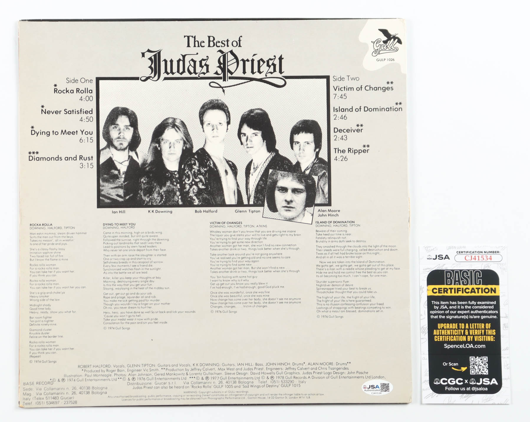 Rob Halford Signed "The Best Of Judas Priest" Vinyl Record Album (JSA) at PristineAuction.com Rob Halford Signed "The Best Of Judas Priest" Vinyl Record Album (JSA) at PristineAuction.com