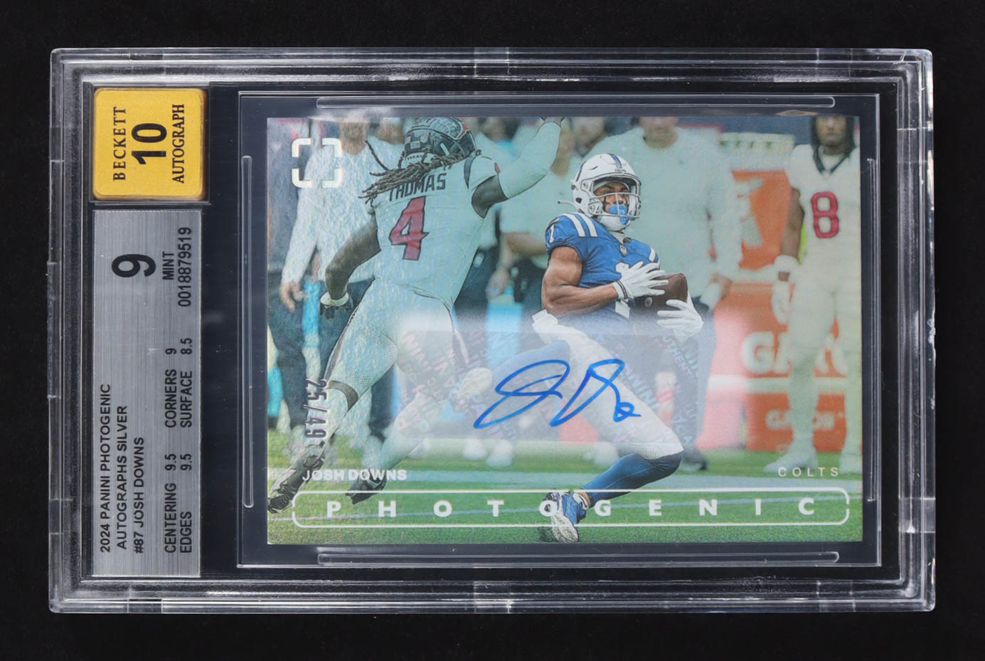 Josh Downs 2024 Panini Photogenic Silver Autographs #67 #25/49 (BGS 9 | Autograph Graded BGS 10) at PristineAuction.com Josh Downs 2024 Panini Photogenic Silver Autographs #67 #25/49 (BGS 9 | Autograph Graded BGS 10) at PristineAuction.com