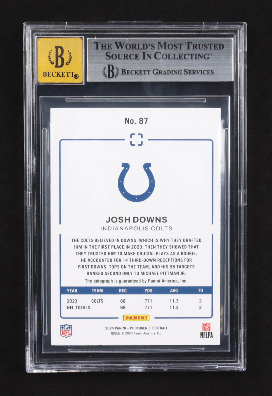 Josh Downs 2024 Panini Photogenic Silver Autographs #67 #25/49 (BGS 9 | Autograph Graded BGS 10) at PristineAuction.com Josh Downs 2024 Panini Photogenic Silver Autographs #67 #25/49 (BGS 9 | Autograph Graded BGS 10) at PristineAuction.com