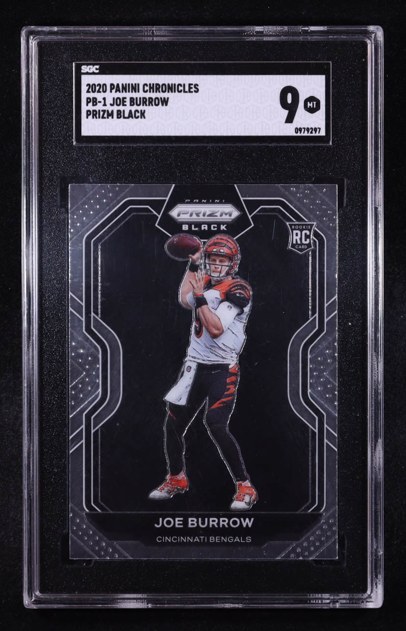 Joe Burrow 2020 Panini Chronicles Prizm Black #PB1 RC (SGC 9) at PristineAuction.com Joe Burrow 2020 Panini Chronicles Prizm Black #PB1 RC (SGC 9) at PristineAuction.com