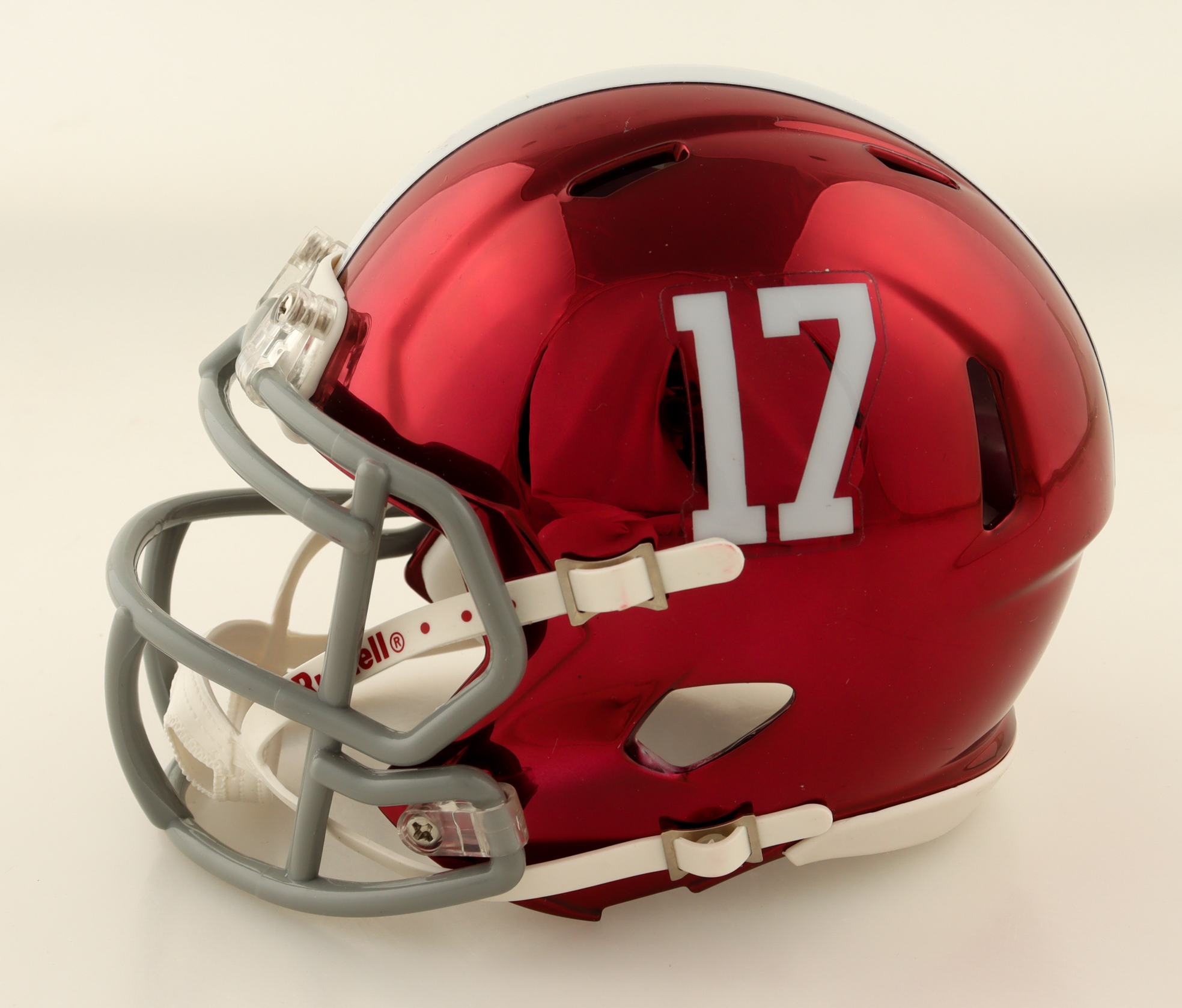 Jerry Jeudy Signed Alabama Crimson Tide Chrome Alternate Speed Mini Helmet (JSA) at PristineAuction.com Jerry Jeudy Signed Alabama Crimson Tide Chrome Alternate Speed Mini Helmet (JSA) at PristineAuction.com