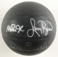 Magic Johnson & Larry Bird Signed NBA Black Edition Basketball (PSA) at PristineAuction.com