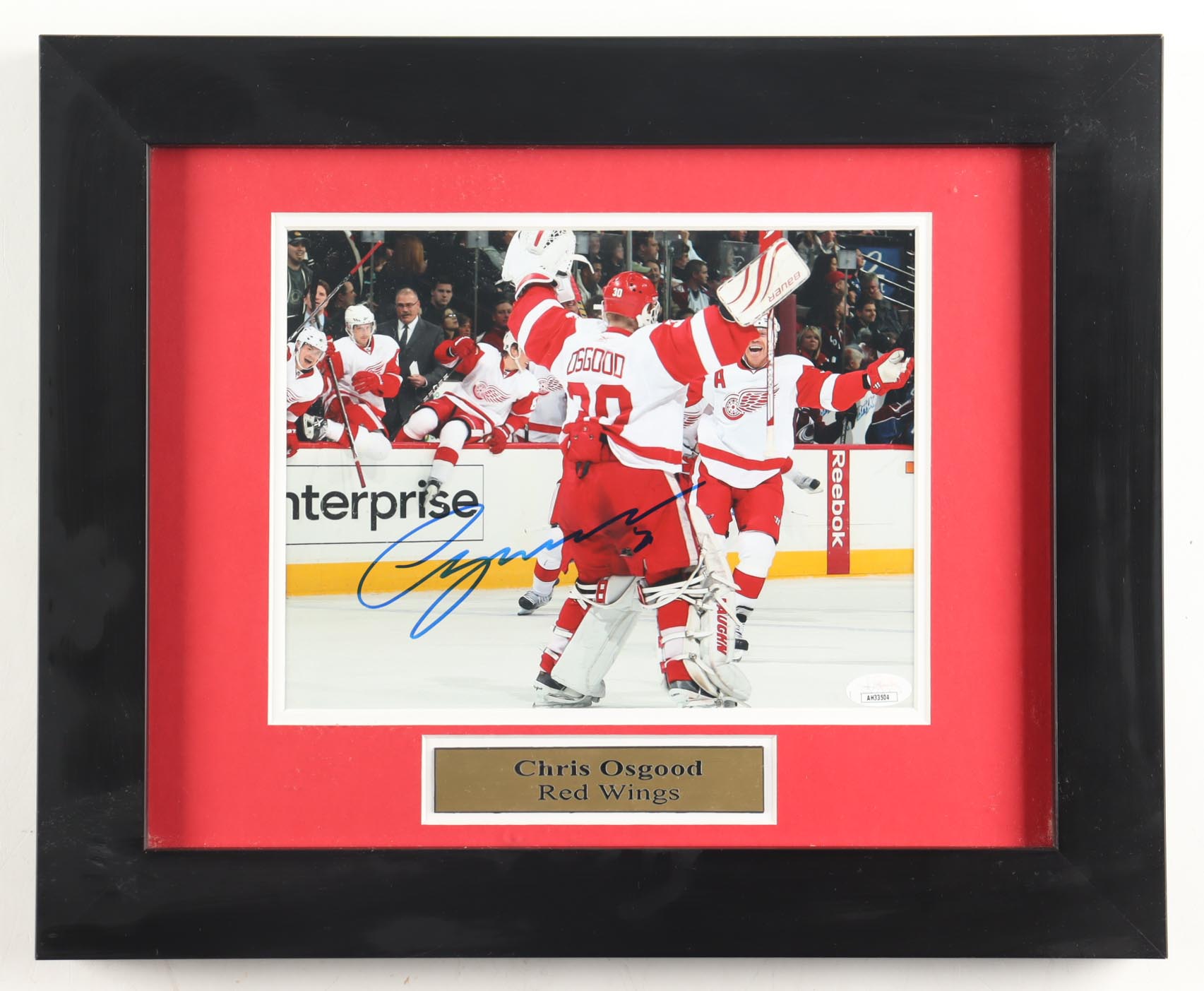 Chris Osgood Signed Red Wings Custom Framed Photo Display (JSA) at PristineAuction.com Chris Osgood Signed Red Wings Custom Framed Photo Display (JSA) at PristineAuction.com
