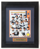 Detroit Tigers Custom Framed Photo Display Signed by (6) with Justin Verlander, Brandon Inge, Craig Monroe, Placido Polanco (JSA) at PristineAuction.com