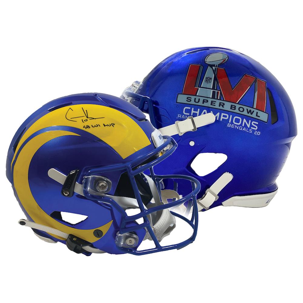 Cooper Kupp Signed Rams / Super Bowl LVI Champions Full-Size Authentic On-Field Speedflex Helmet Inscribed "SB LVI MVP" (Fanatics) at PristineAuction.com Cooper Kupp Signed Rams / Super Bowl LVI Champions Full-Size Authentic On-Field Speedflex Helmet Inscribed "SB LVI MVP" (Fanatics) at PristineAuction.com