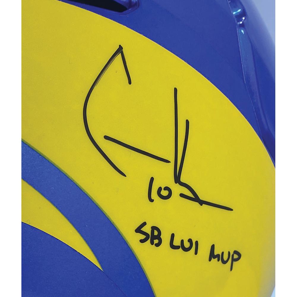 Cooper Kupp Signed Rams / Super Bowl LVI Champions Full-Size Authentic On-Field Speedflex Helmet Inscribed "SB LVI MVP" (Fanatics) at PristineAuction.com Cooper Kupp Signed Rams / Super Bowl LVI Champions Full-Size Authentic On-Field Speedflex Helmet Inscribed "SB LVI MVP" (Fanatics) at PristineAuction.com